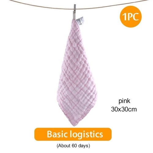 Mouchoir En Coton De Couleur Unie Pour Femme Et Fille,charpe Douce,Serviette Carre En Gaze,28x28 - Type Rose