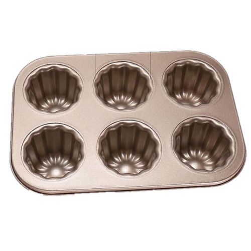 Moule  Gteau En Forme De Canele  6 Cavits, Plat De Cuisson En Canele Antiadhsif Pour Four, Moule  Canele En Acier Au , Outil De Cuisson