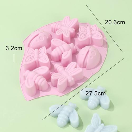 Moule à gâteau en Silicone en forme d'insecte papillon, 8 trous, pour