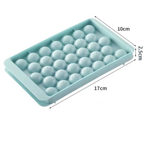 Moule  Glaons Rond En Plastique Avec Couvercle,Cube 3d,Style Diamant,Sphres De Rfrigrateur,Moules De Bricolage,Machine  Boules De Glace,Outils De Cuisine - Type Bleu