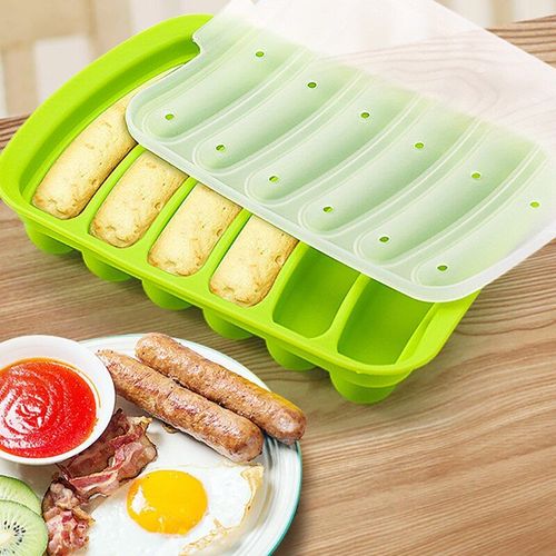 Moule De Fabrication De Saucisses En Silicone 6 Grilles, Antiadhsif, Pour La Cuisson De Gteaux Avec Couvercle, Outils Mnagers