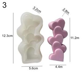 Lot De 3 Moules 3D En Silicone En Forme De Rose,Moule À Gâteau En