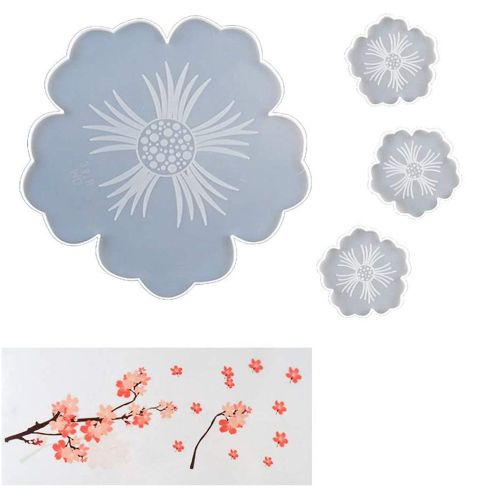 Moules De Dessous Verre En Rsine, Silicone  Fleurs Irrgulires, Rsine poxy Pour Le Bricolage Faisant Fausses Tranches D' Dcor