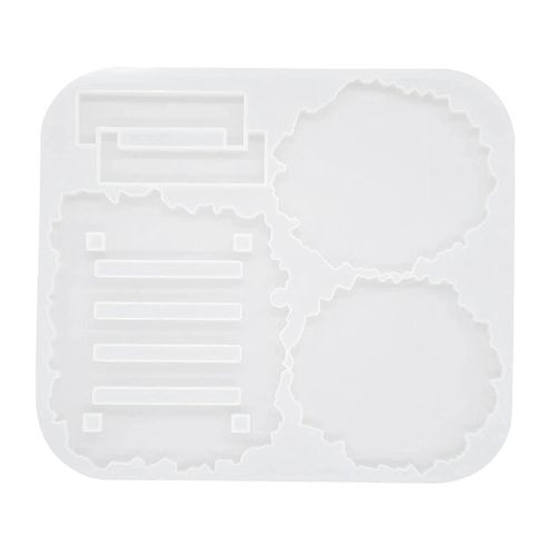 Moules En Rsine De Dessous De Verre, Moules De Dessous De Verre Irrguliers Avec Moule De Support De Stockage De Dessous De Verre En Silicone Pour Tapis De Tasses