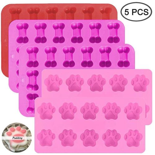 Moules En Silicone En Forme De Pattes Et D'os Pour Friandises, Bonbons, Gommes, Chocolats Et Glaons - Faciles  Utiliser Et  Nettoyer