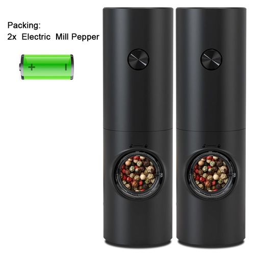 Moulin  poivre et  pices lectrique,automatique,avec lumire Led,grosseur rglable - Type 2pcs A