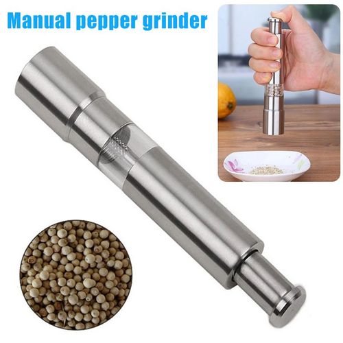 Moulin  Poivre Manuel En Acier Inoxydable, Salire Et pices, Pression Au Pouce, Broyeur  Une Main, Cuisine Eig88