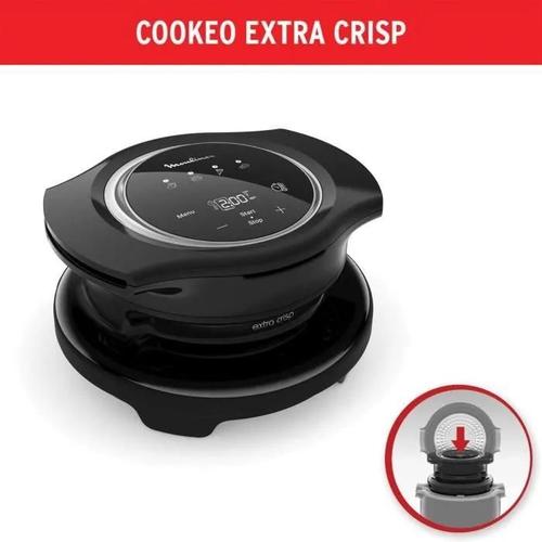 Moulinex Extra Crisp Couvercle Cookeo,Multiples Recettes croustillantes,Noir