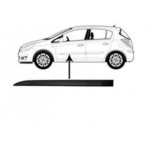 Moulure De Porte Avant Gauche Couleur Noire Pour Opel Corsa D De Nov 2006  Dc 2010 Version 4 Ou 5 Portes