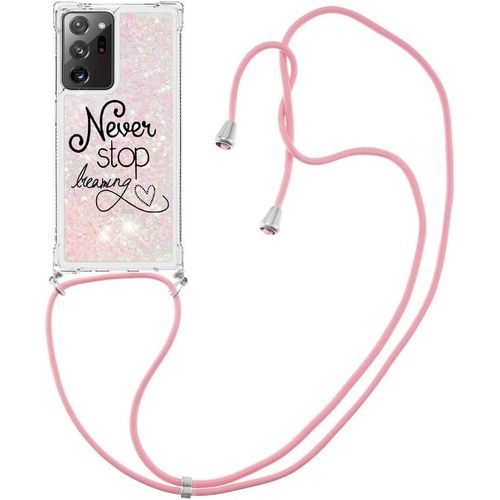 Moving Quicksand Case Pour Samsung Galaxy Note20 Ultra Couleur Housse Tpu Etui Avec Cordon Rglable Cha Ne Tlphone Etui Lanyard Bumper Case Pour Galaxy Note20 Ultra,Never Stop