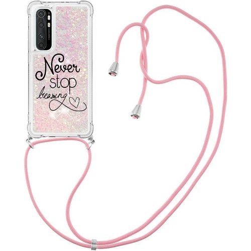 Moving Quicksand Case Pour Xiaomi Mi Note 10 Lite Tpu Housse Etui Avec Cordon Rglable Tlphone Etui Avec Lanyard Bumper Case Pour Xiaomi Mi Note 10 Lite Never Stop
