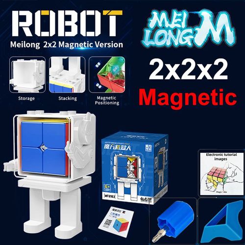 Moyu-Cube Magique Magntique Professionnel Meilong M,Puzzle De Vitesse,Pyraminx Megaminx,3bery,2x2,4age,5x5,6x6,7x7,3x3x3,3x3 - Type Robot Box 2m #B