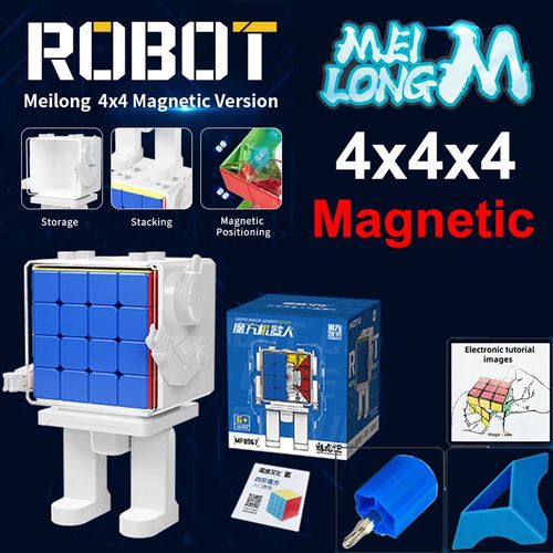 Moyu-Cube Magique Magntique Professionnel Meilong M,Puzzle De Vitesse,Pyraminx Megaminx,3bery,2x2,4age,5x5,6x6,7x7,3x3x3,3x3 - Type Robot Box 4m #A