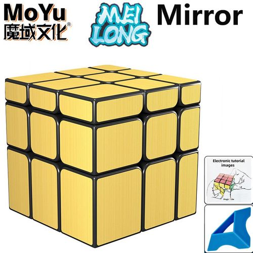Moyu Meilong Series Magic Cube Pour Enfants,3x3,2x2,4x4,5x5,Professionnel,Spcial,Vitesse,Puzzle,Jouet, - Type Mirror Cube Golden #B