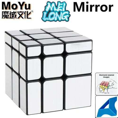 Moyu Meilong Series Magic Cube Pour Enfants,3x3,2x2,4x4,5x5,Professionnel,Spcial,Vitesse,Puzzle,Jouet, - Type Mirror Cube Silvery #E