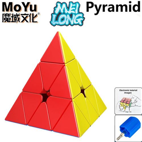 Moyu Meilong Series Magic Cube Pour Enfants,3x3,2x2,4x4,5x5,Professionnel,Spcial,Vitesse,Puzzle,Jouet, - Type Pyraminx Stickerless #F