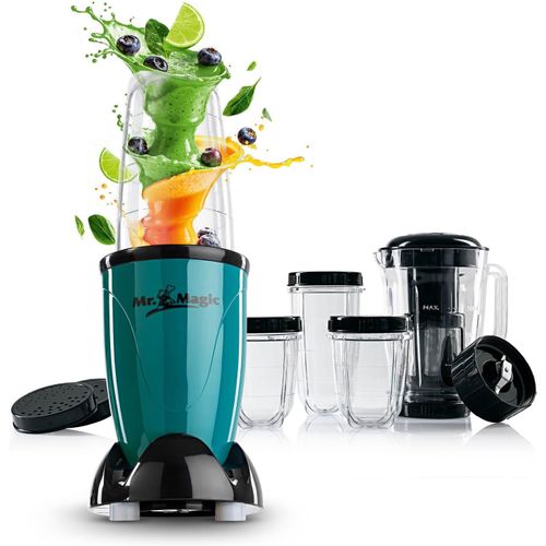 Mr. Magic Mixer | Smoothie Maker Avec Paquet D'Accessoires Xxl | 18 Pices | Blender Avec Couvercles Anti-Fuite Pour Conserver La Fracheur | Pour Shakes, Smoothies Etc.[MIN5280290]