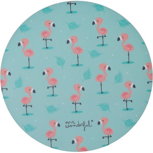 Mr Wonderful Tapis de Souris en Fibre Extra Fine avec Base en Caoutchouc antidrapant pour Souris Filaire ou sans Fil PC/Mac Flamants.[F378]