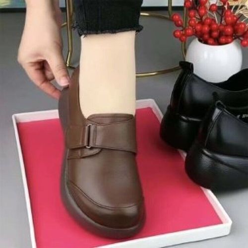 Muffin-Chaussures  Talon Inclin Pour Femme,Mocassin Fait  La Main,Petites Chaussures En Cuir,Pour Maman - 36