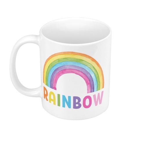 Mug Cramique Rainbow Style Aquarelle Illustration Arc En Ciel