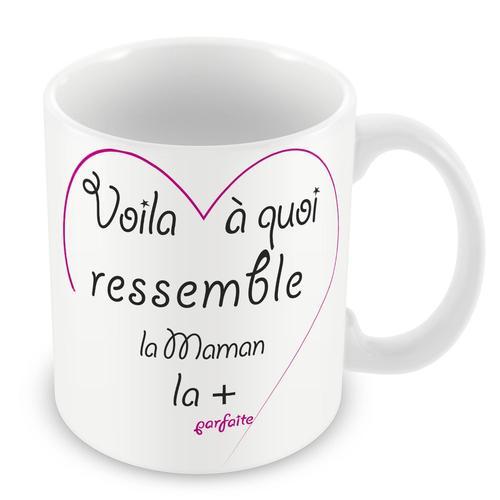 Mug Céramique Tasse Voilà À Quoi Ressemble La Maman La Plus Parfaite Coeur Rose Rakuten 