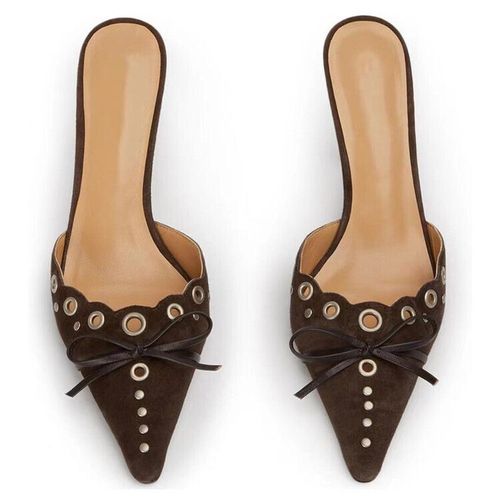 Mules  Bout Pointu Avec Rivet Pour Femmes,Talons Bas Et Fins, La Mode - 36