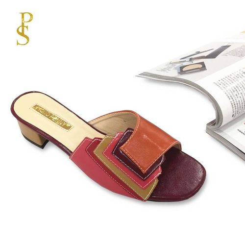 Mules  Talon Multicolores, Patchwork De Couleurs, Style Nigrien, Chaussures Pour Femmes - 42