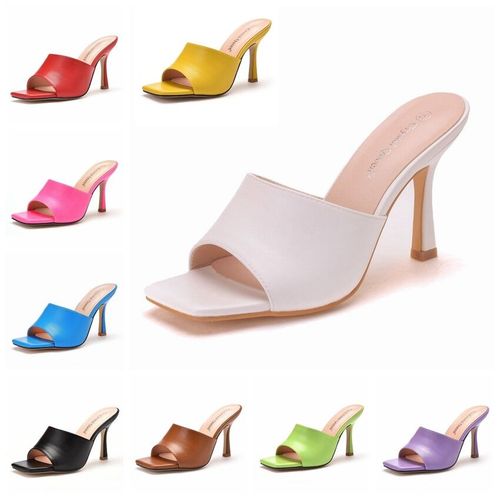 Mules  Talons Hauts 9cm Pour Femmes,Sandales D't Ftiches,Pantoufles Stiletto,Bal De Promo,Plateforme,Strip-Teaseuse,Chaussures Couleur Bonbon - 41