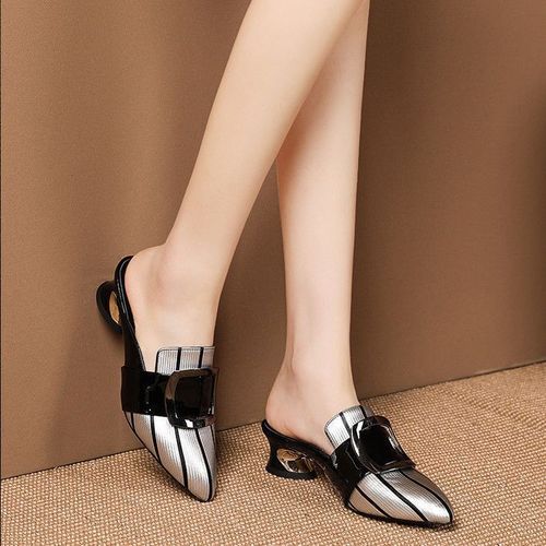 Mules De Luxe  Talons Bas Et Bout Ouvert Pour Femme, Chaussures D'extrieur, Mules De Styliste, t, 2021 - 35