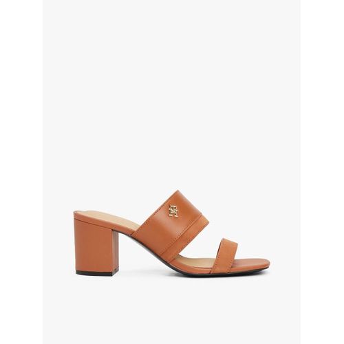 Mules En Cuir  Talon Carr Leather & Suede Block Heel Mule/Cinnamon Bark - 41