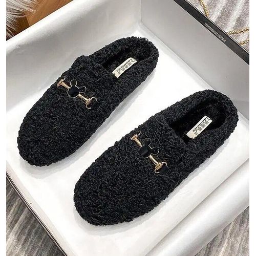 Mules En Peluche Pour Femmes