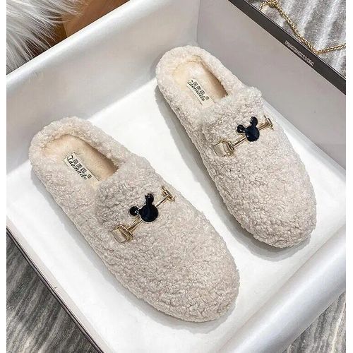 Mules En Peluche Pour Femmes