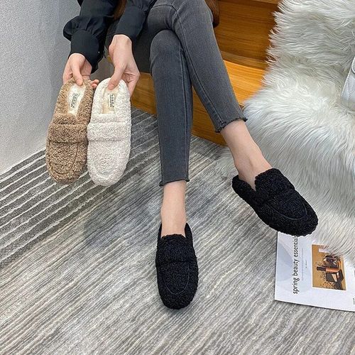 Mules En Peluche Pour Femmes