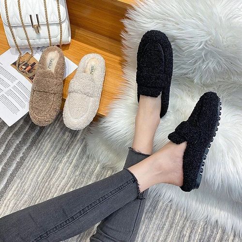 Mules En Peluche Pour Femmes