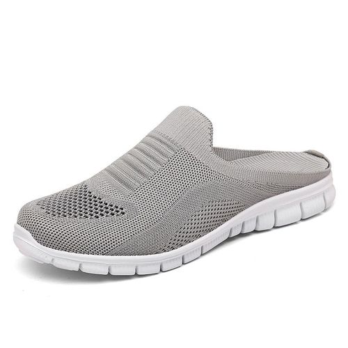 Mules Lgres  Bout Rond Pour Femmes, Pantoufles De Maison Souples, Chaussures D't Noires Dcontractes En Maille Respirante - 39