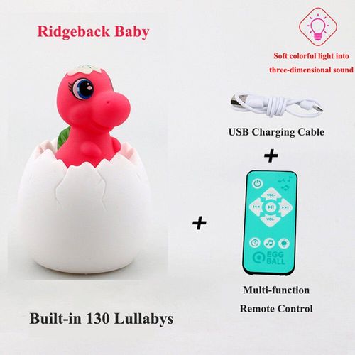 Multi-Forme Creative Simulation Oeuf De Dinosaure Veilleuse Capteur Pats Musique Coloree Lampe De Table Bebe Aide Au Sommeil Enfants Jouet Lumineux,Ridgeback
