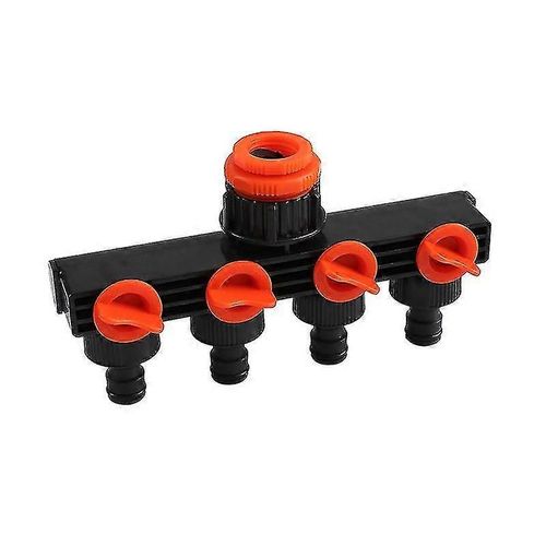 Multi-Purpose Diverter Irrigation Connector Controller Nipple Connector Jardining 4-Way Valve Plastic Diverter 4-Way Garden Hose Splitters Tap Hose1pc