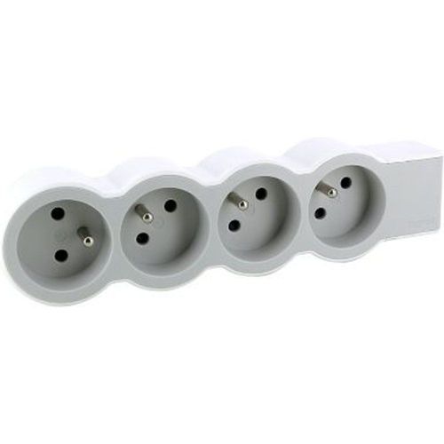 Multiprise 4 Prises 2 P?Les+Terre Legrand Blanc Et Gris