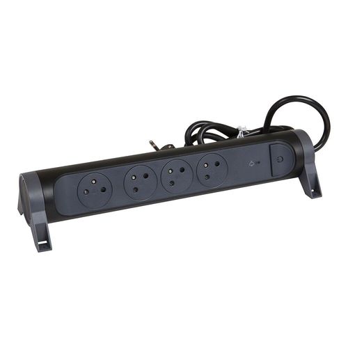 Multiprise Parafoudre 4 Prises 2 P?Les+Terre Legrand Noir Et Gris 1 5 M