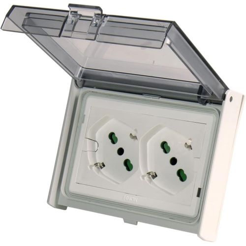 Multiprise Universelle  Encastrer Opera/Pla Double Prise 2p+T 16a Ip55 Pr-Cbl Pour Bote  3 Modules
