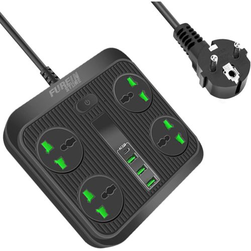 Multiprise Universelle Avec Interrupteur Indpendant, Prise Multiple Usb Avec 2 Ports Usb A Et 1 Type C, clairage Led Et Interrupteur Avec Lumire (U06l Blanc)