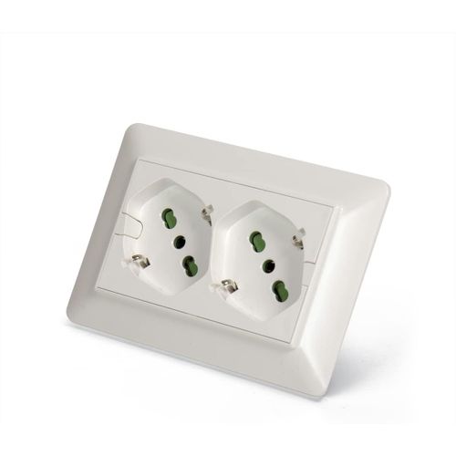 Multiprise Universelle Encastre Opera/Mtx Double Prise Bipas Schuko 2p+T 16a Pr-Cbl Pour Bote  3 Modules