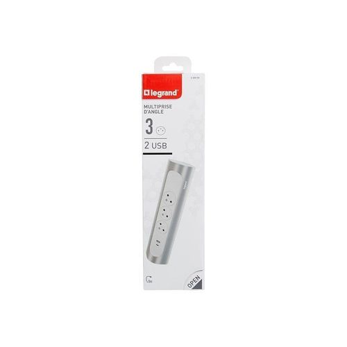 Multiprise Usb  Cbler Compact, 3 Prises Aluminium