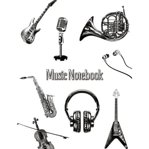 Music Notebook: Blank Sheet Music Composition Book | Music Staff Paper | 12 Staves | Large Format | 8,5