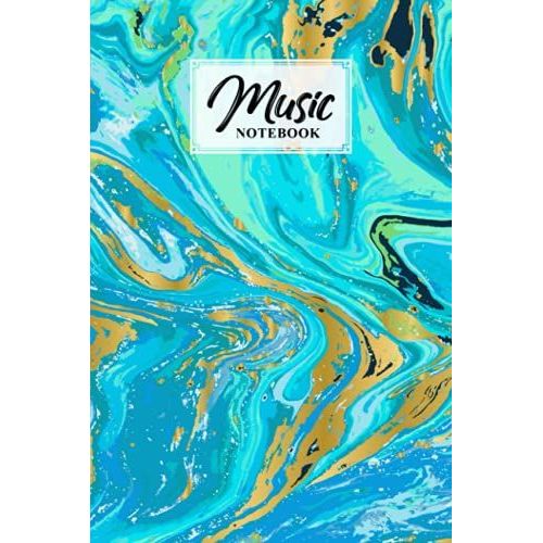 Music Notebook: Marble Blue Music Notebook, Music Writing Notebook | Blank Sheet Music Notebook, 120 Pages, Size 6