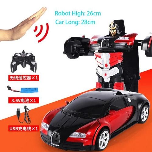 Musique 28CM 2.4Ghz - Jouet de voiture tlcommand pour enfants, Robot de transformation  induction, Dtection de geste, Musique, 1:14, RC,2.4 mesurz, B04