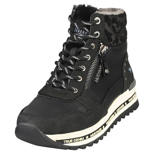 Mustang Winter Side Zip Boots Femme Bottes Plate-Forme Noir - 40