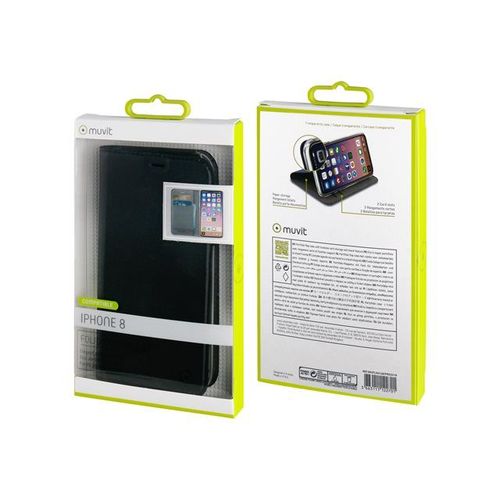 Muvit Folio Stand - tui  Rabat Pour Tlphone Portable - Noir