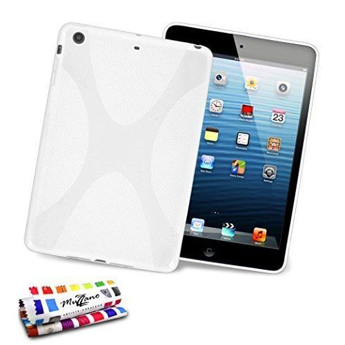 Muzzano Coque Souple Ultra-Slim ``Le X`` Premium Blanc Pour Apple Ipad Mini De Qualit Suprieure Originale - Protection Antichoc Elegante, Optimale Et Durable Au Design Soign Exclusif 1 Stylet Et 1 Chiffon Muzzano Offerts