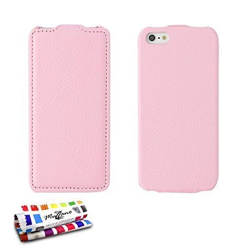 Muzzano Etui  Rabat Folio ``Open Flip`` Rose Pour Apple Iphone 5s De Qualit Suprieure Original - Protection Antichoc Elegante, Optimale Et Durable Au Design Soign Exclusif 1 Stylet Et 1 Chiffon Muzzano Offerts